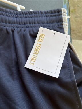 Essentials Kids Navy Sweatpants with Cream Side Trim medium